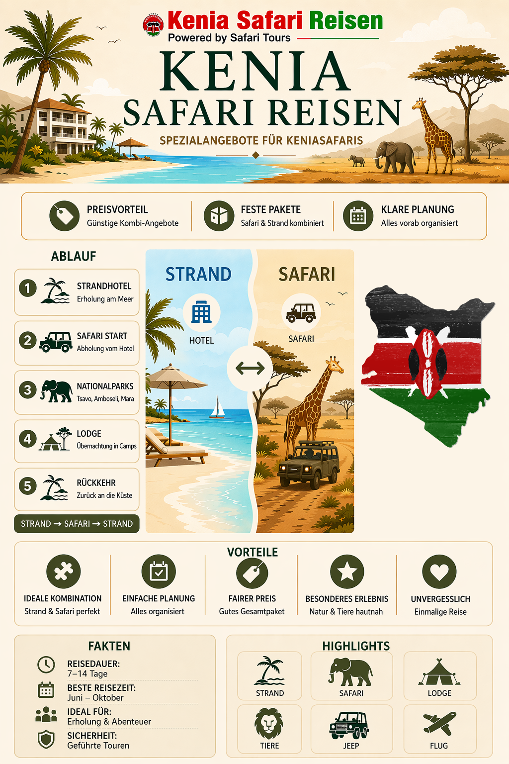 Infografik Spezialangebote Kenia Safaris